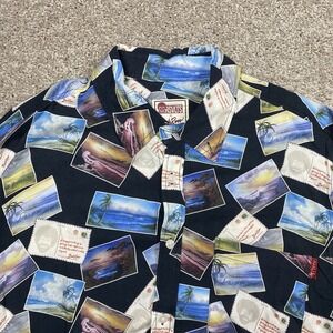 RSVLTS‎ x Bob Ross Shirt Post Cards Printed Mens Large Short Button Down Love
